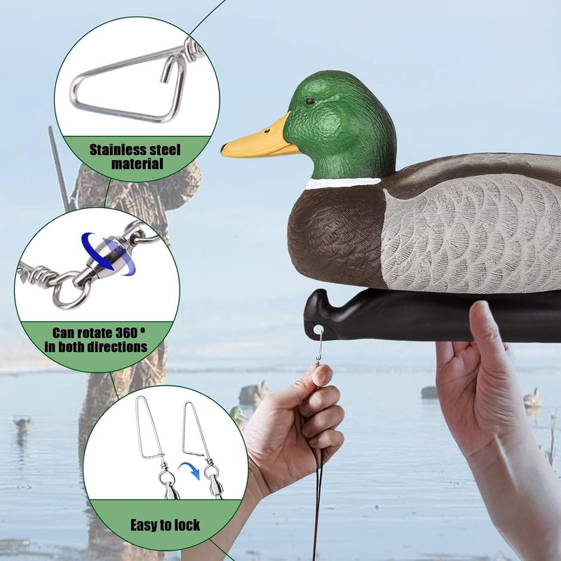 Vecacosic Texas Duck Decoy Rigs Weights Tangle Free Duck Hunting Decoy Rigs with A Large Gold Padded Carabiner, Waterfowl Decoy Rigs Anchors for Duck Hunting 12pack - Image 3
